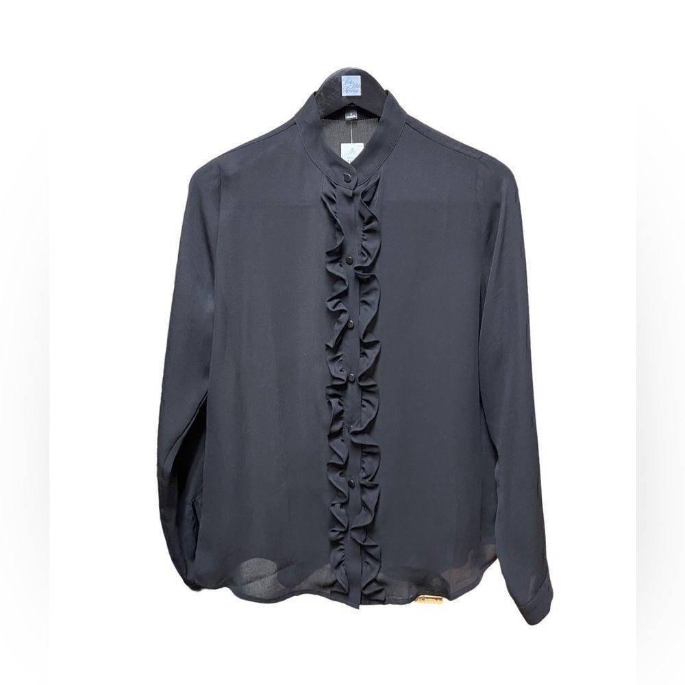 🌟NEW🌟 Ann Taylor Black Lace Neck Long Sleeve Blouse
